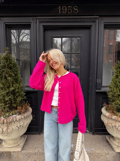 Coco Cutie Cardigan // Fuschia